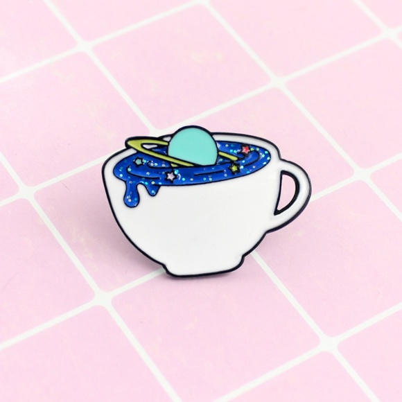 NEW Galaxy in the Cup Enamel Pin Brooch - Picture 1 of 7